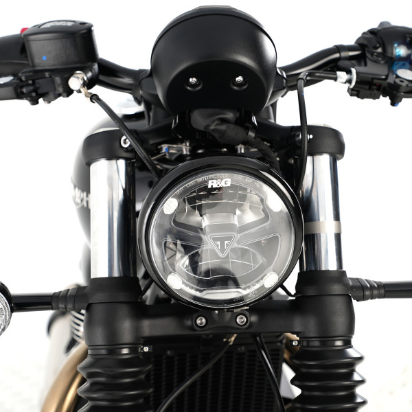 R&G Headlight Shield for Indian FTR1200 (S) '19-, Scout Bobber '20- & Triumph Scrambler 1200 XC/XE '19-, Bonneville bobber '21-